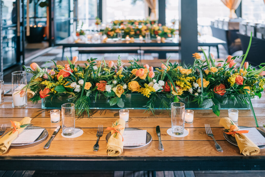 stave room atlanta wedding | carley and matthew tulip event florals