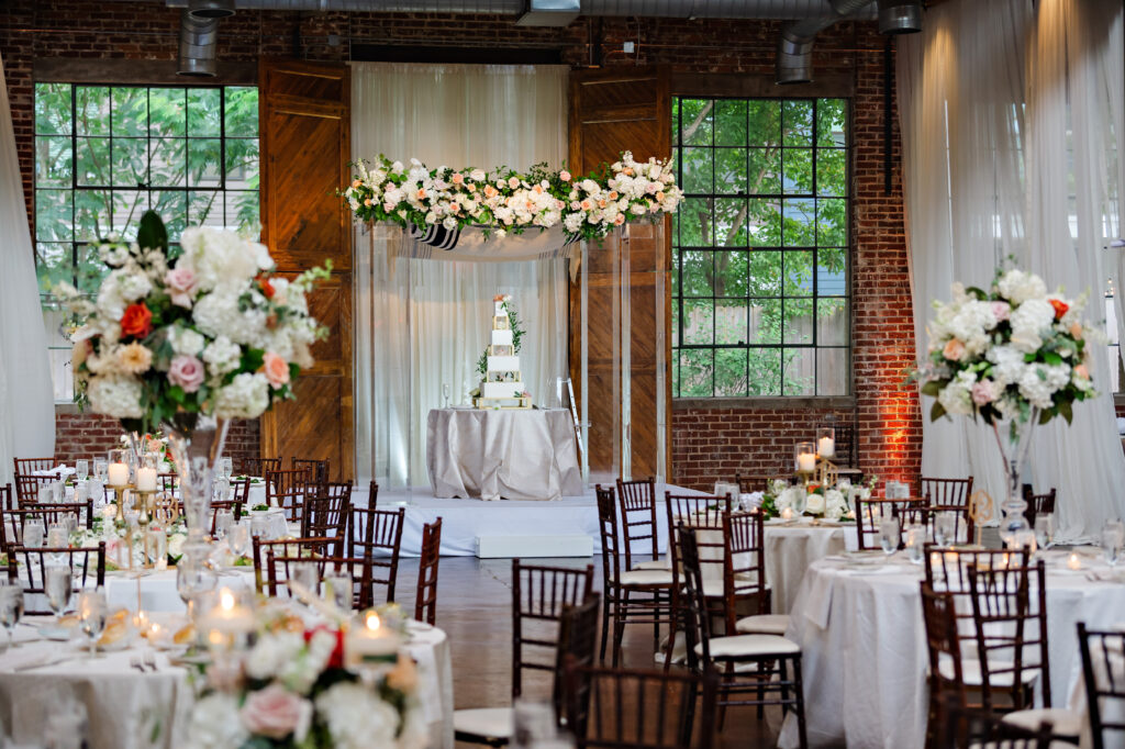 erin & kevin wedding foundry at puritan mill tulip floral